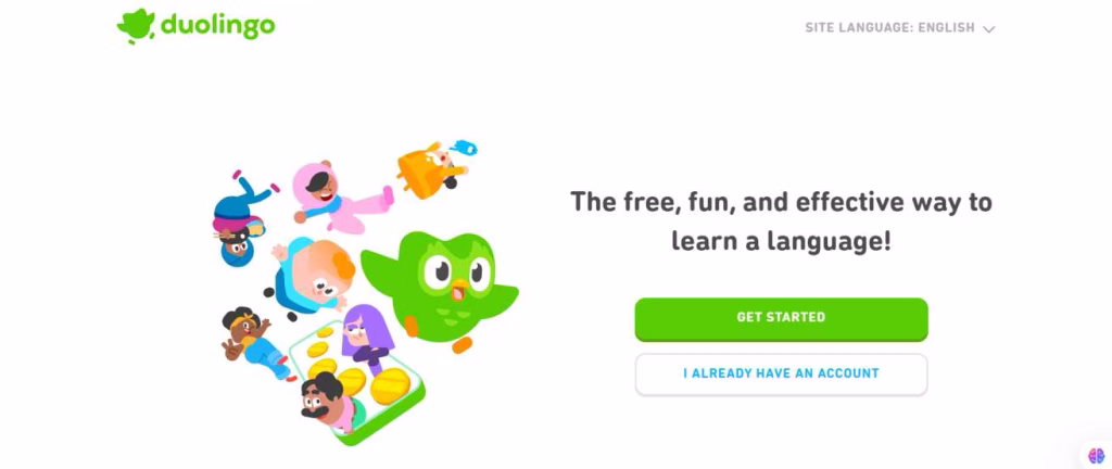 
Student learning a new language with Duolingo AI lessons and practice