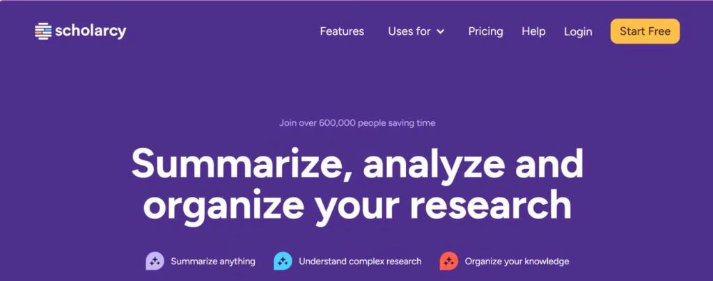 Scholarcy AI summarizing long academic articles for student research